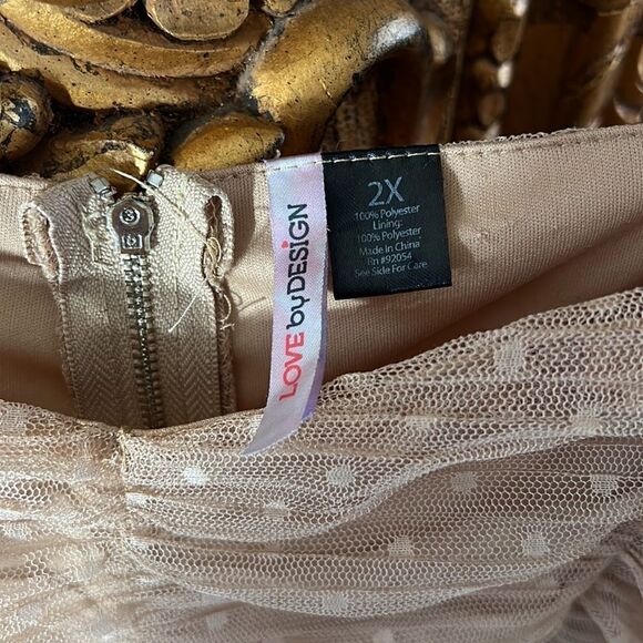 Sweetheart Neck Flounce Sleeve Crop Blouse Size XXL Champagne Pink Date Night - Picture 3 of 4